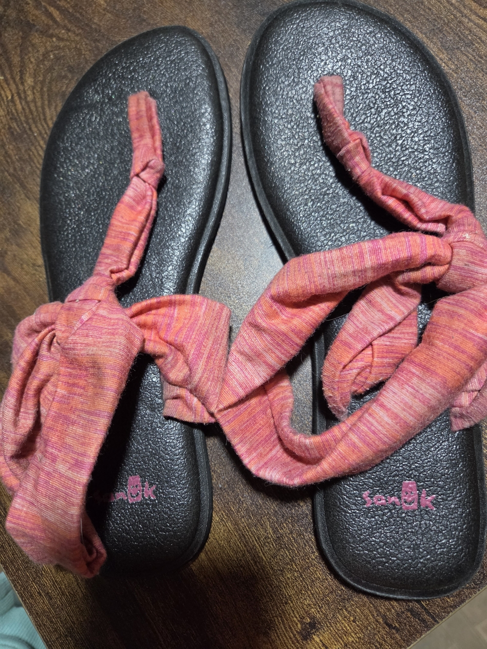 Keds Black Footbed Sandal with Pink Logo and Straps